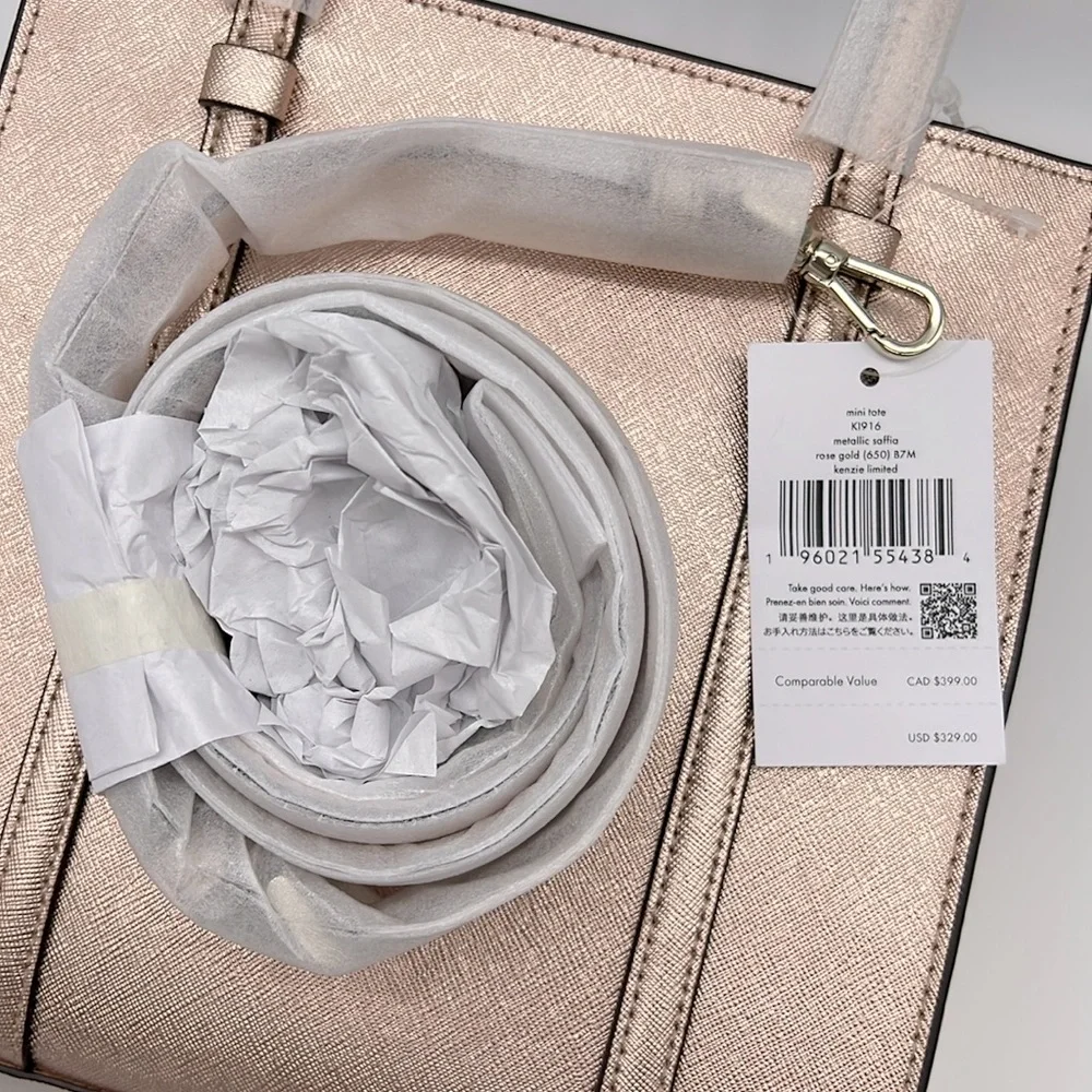 Kate Spade Kenzie Limited Edition Metallic Small Tote Rose Gold